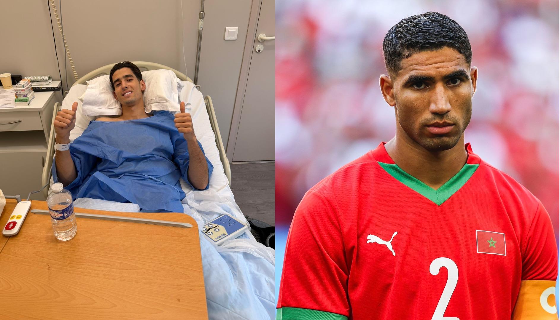 أشرف حكيمي يوجه رسالة مؤثرة لـ نايف أكرد بعد خضوعه لعملية جراحية